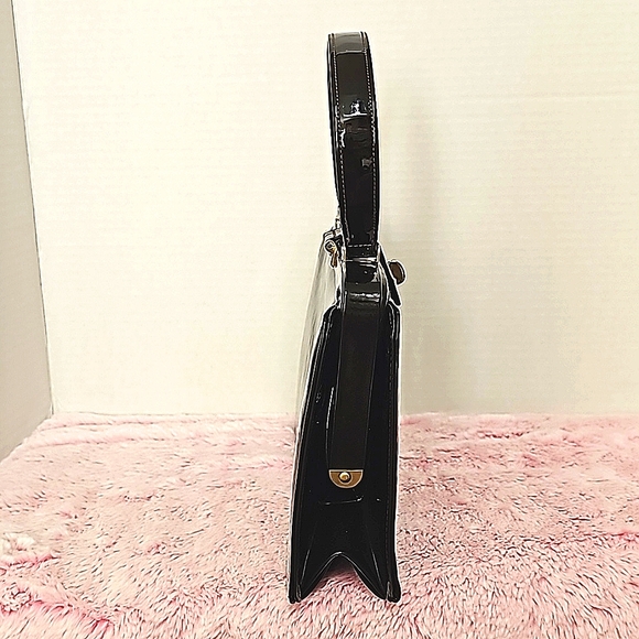 Vintage Patent Dark Brown Handbag 👜 - Picture 2 of 5